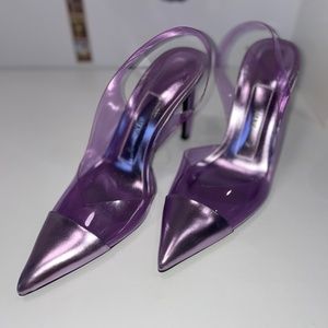 Zara Vinyl High-heel Slingback (Purple)